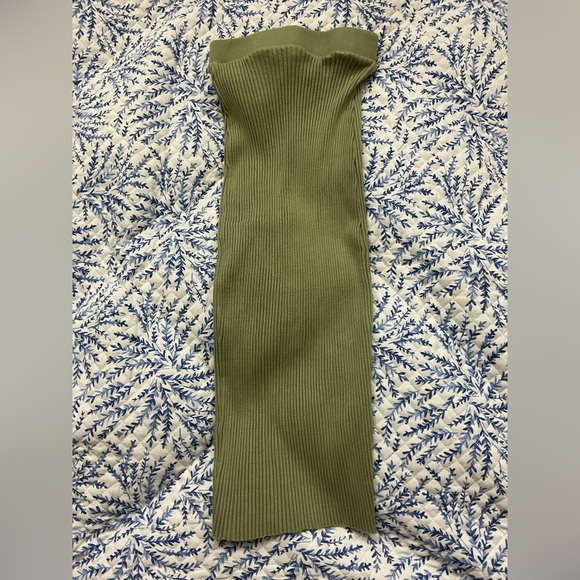 Zara Dresses & Skirts - Zara Sage Green Ribbed Dress